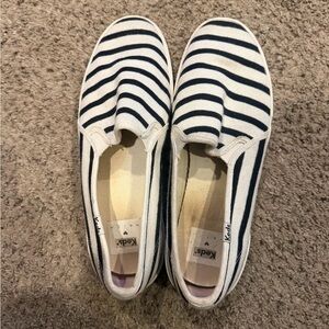 Keds Women's Black and White Striped Flats